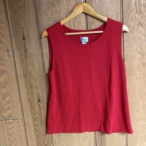 Chico’s red sleeveless shell top size 3 perfect workwear layering piece EUC